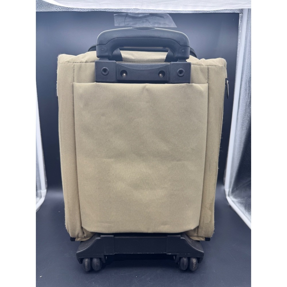 Travelon Wheeled Under Seat Carry-On Rolling Luggage Khaki Black Travel Bag - Picture 3 of 13
